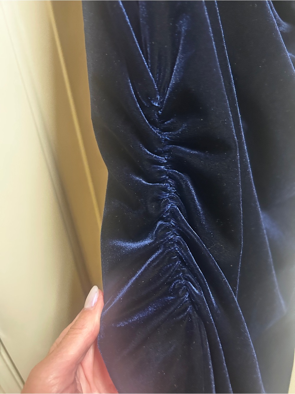 Kenzie Sleeveless Velvet Cowl Neck Midi Dress - Navy, Size 12 - Picture 8 of 10